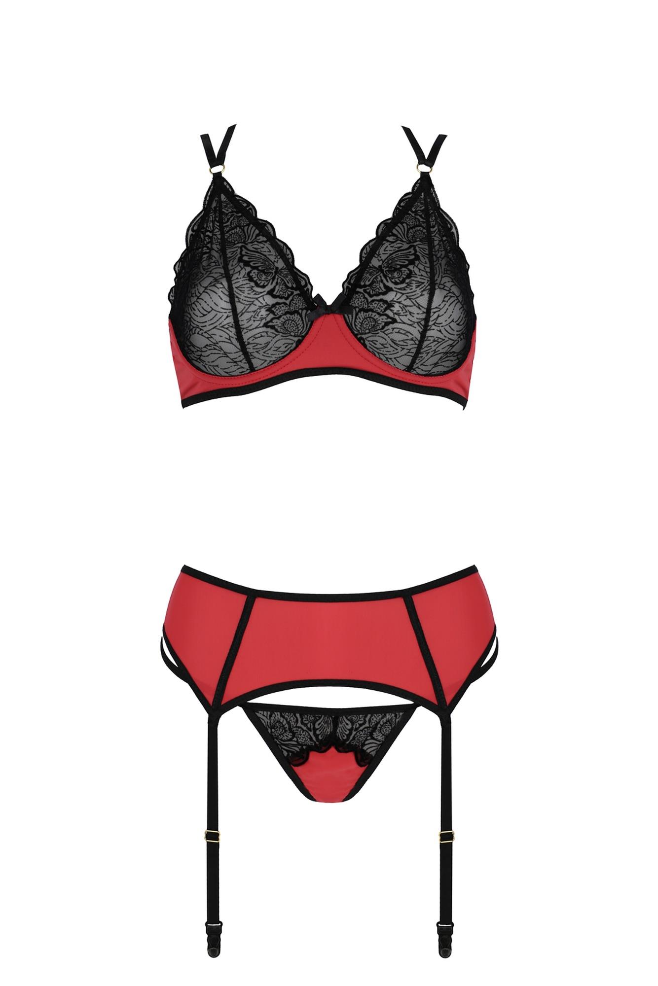 bielizna-magnolia set red l/xl