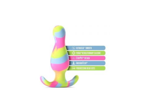 Korek analny silikonowy Blush Avant Kaleido limonkowy - 10