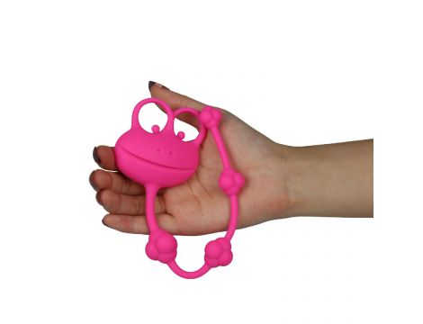 Kulki analne silikonowe w kształcie żaby Lovetoy różowe 25 cm - 3