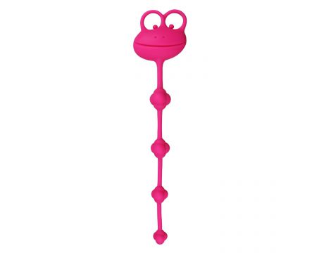 Kulki analne silikonowe w kształcie żaby Lovetoy różowe 25 cm - 4