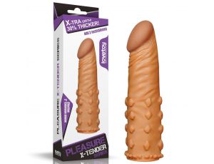 Realistyczna przedłużka na penisa Lovetoy brązowa 18 cm