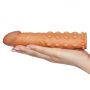 Realistyczna przedłużka na penisa Lovetoy brązowa 18 cm - 3