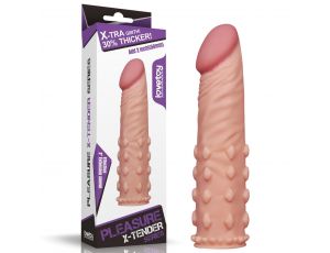Przedłużka na penisa Lovetoy realistyczna cielista 18 cm