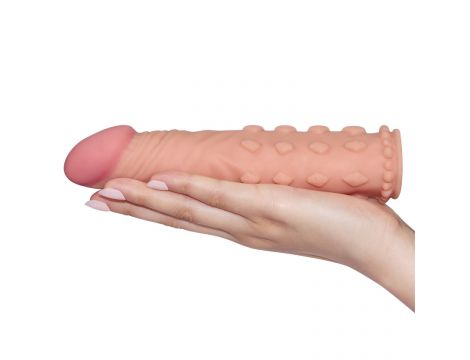 Przedłużka na penisa Lovetoy realistyczna cielista 18 cm - 2