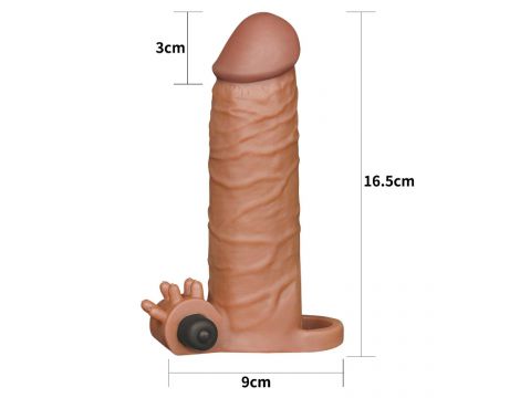 Przedłużka wibrująca Lovetoy brązowa 17,5 cm - 2