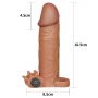 Wibrująca przedłużka na penisa Lovetoy brązowa 17,5 cm - 3
