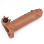 Wibrująca przedłużka na penisa Lovetoy brązowa 17,5 cm - 4