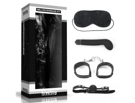 Zestaw bondage Lovetoy Deluxe czarny na baterie AAA