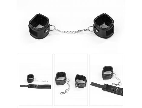 Luksusowy Zestaw Bondage Lovetoy 25cm Pejcz Miękkie Kajdanki Knebel - 2