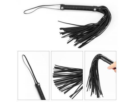 Luksusowy Zestaw Bondage Lovetoy 25cm Pejcz Miękkie Kajdanki Knebel - 4