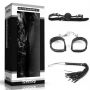 Luksusowy Zestaw Bondage Lovetoy 25cm Pejcz Miękkie Kajdanki Knebel - 2
