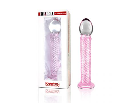 Dildo szklane Lovetoy Glass Romance różowe 21 cm
