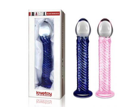 Dildo szklane Lovetoy Glass Romance różowe 21 cm - 2