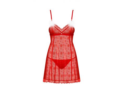 Komplet babydoll Claussica czerwony Mikołajki Obsessive XL/2XL - 5