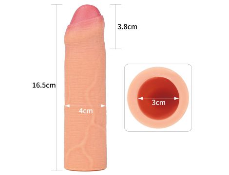 Rewolucyjna silikonowa przedłużka dodająca 2,5 cm Lovetoy 17 cm - 2