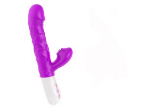 Wibrator silikonowy z językiem B Series Fox USB 23 cm