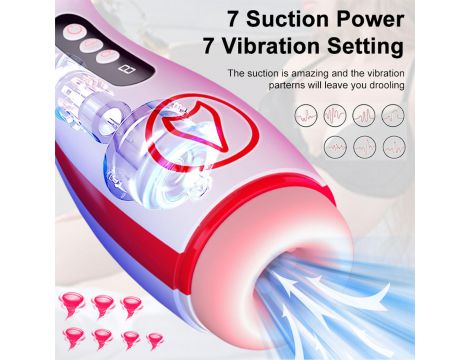 Wibrujący masturbator z ssaniem B-Series Fox - 10