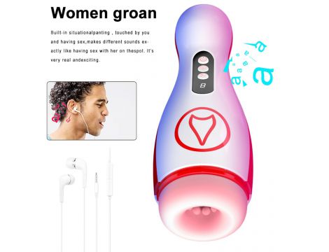 Wibrujący masturbator z ssaniem B-Series Fox - 14