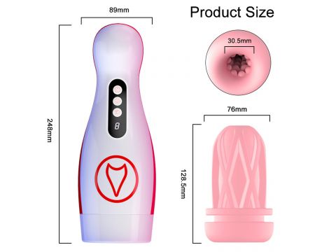 Wibrujący masturbator z ssaniem B-Series Fox - 20