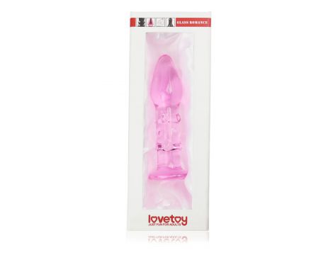 Korek analny szklany Lovetoy Romance różowy 14 cm - 2
