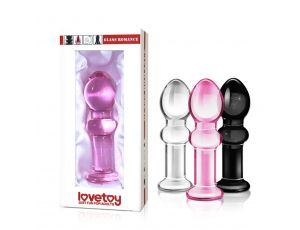 Szklany korek analny Lovetoy Romance różowy 11 cm