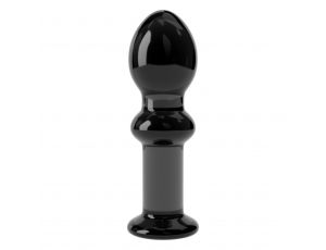 Korek analny szklany Lovetoy Romance czarny 11 cm