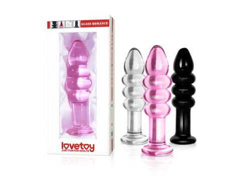 Korek analny szklany Lovetoy Romance różowy 14 cm