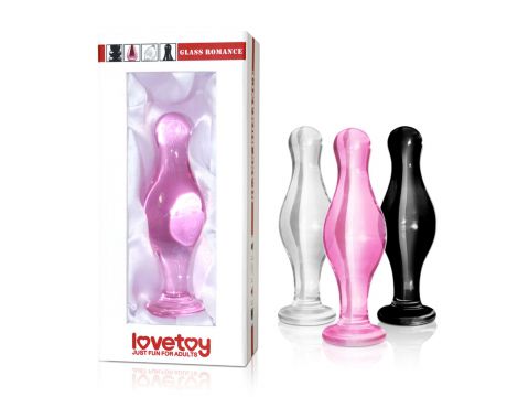 Szklany korek analny Lovetoy Romance różowy 11 cm - 3