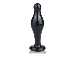Korek analny szklany Lovetoy Romance czarny 11 cm