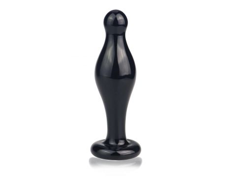 Korek analny szklany Lovetoy Romance czarny 11 cm