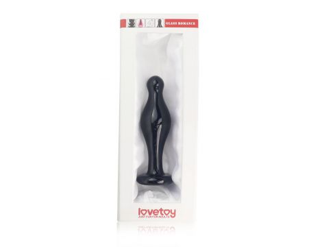 Korek analny szklany Lovetoy Romance czarny 11 cm - 2