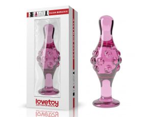 Szklany korek analny Lovetoy Romance różowy 11 cm