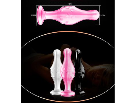 Szklany korek analny Lovetoy Romance różowy 11 cm - 8