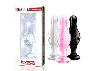 Szklany korek analny Lovetoy Romance czarny 11 cm