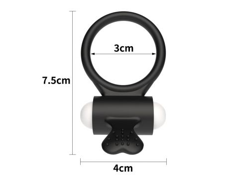 Pierścień wibrujący silikonowy Lovetoy czarny 7 cm - 4
