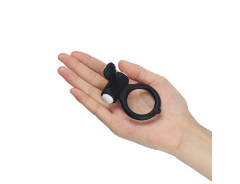 Pierścień wibrujący silikonowy Lovetoy czarny 7 cm - 8
