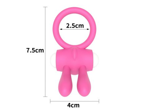 Power Clit Silicone Cockring Pink - 6
