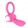 Power Clit Silicone Cockring Pink - 5