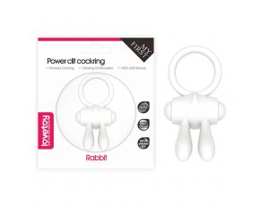 Pierścień wibrujący Lovetoy silikonowy biały 7.5 cm