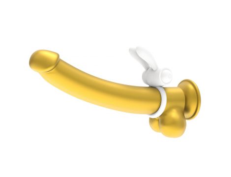 Pierścień wibrujący Lovetoy silikonowy biały 7.5 cm - 2
