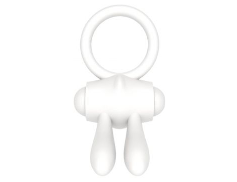 Pierścień wibrujący Lovetoy silikonowy biały 7.5 cm - 3