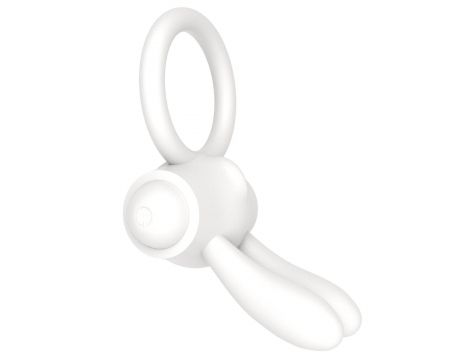 Pierścień wibrujący Lovetoy silikonowy biały 7.5 cm - 4