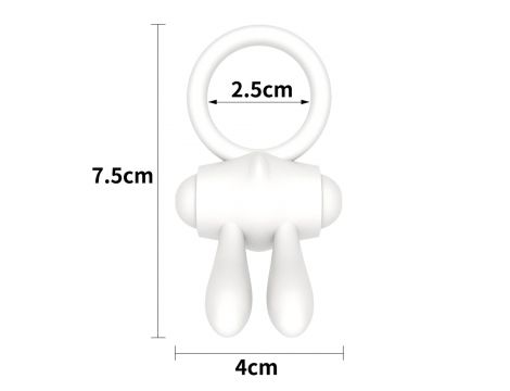 Pierścień wibrujący Lovetoy silikonowy biały 7.5 cm - 6