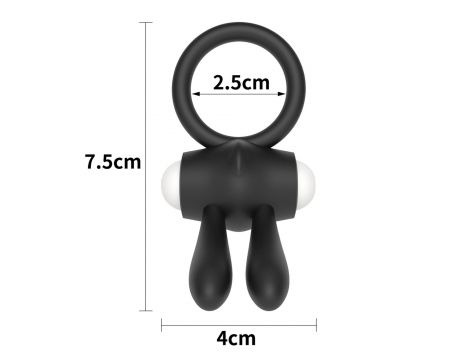 Pierścień wibracyjny Lovetoy silikonowy czarny 7.5 cm - 6