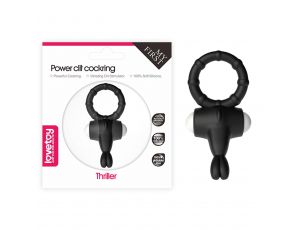 Power Clit Silicone Cockring Black