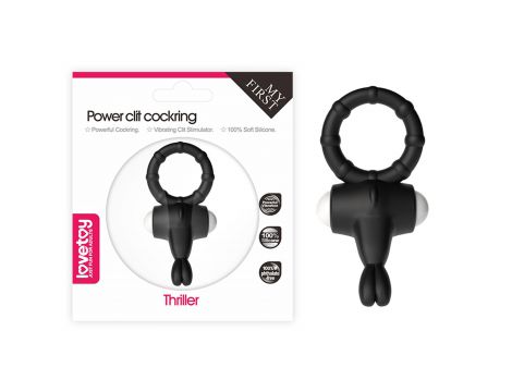 Power Clit Silicone Cockring Black
