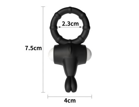 Power Clit Silicone Cockring Black - 2