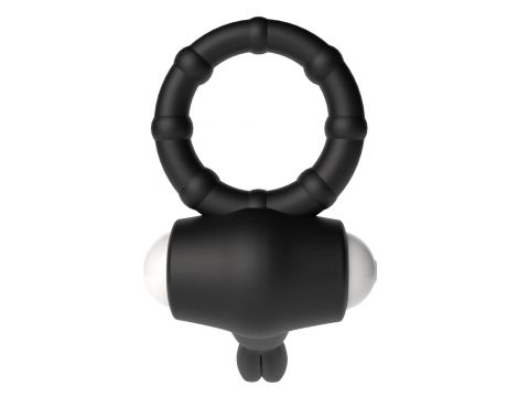 Power Clit Silicone Cockring Black - 6