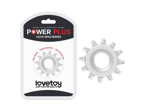 Pierścień erekcyjny Power Plus Lovetoy TPE transparentny 4.5 cm