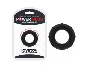 Pierścień erekcyjny miękki rozciągliwy Power Plus Lovetoy czarny
